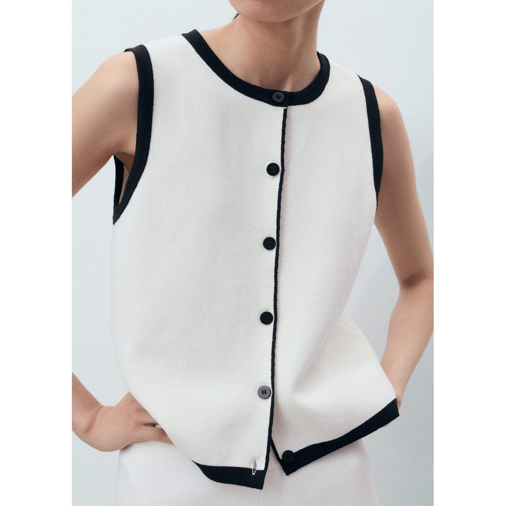 Gilet Maille Contraste