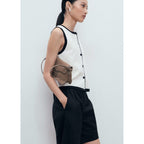 Gilet Maille Contraste