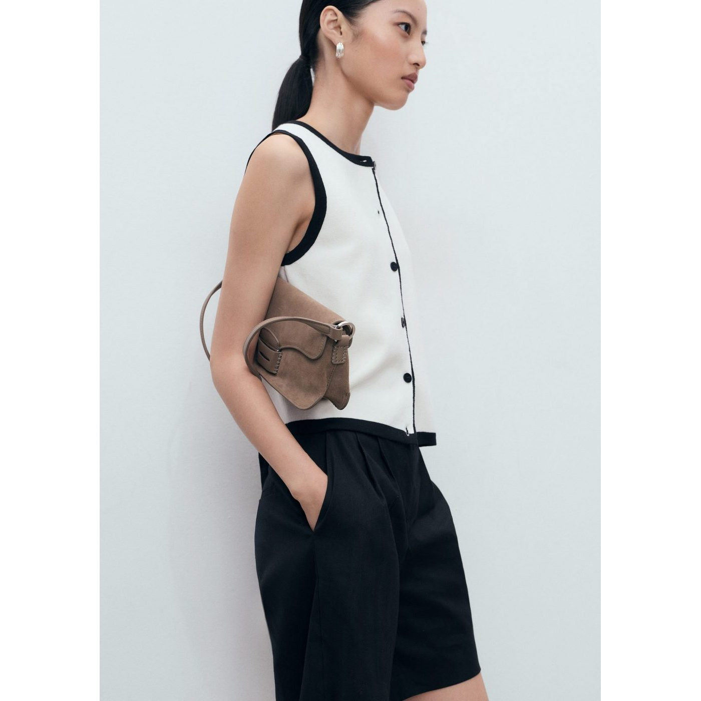 Gilet Maille Contraste