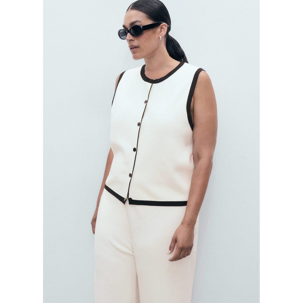 Gilet Maille Contraste