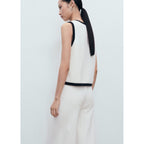 Gilet Maille Contraste
