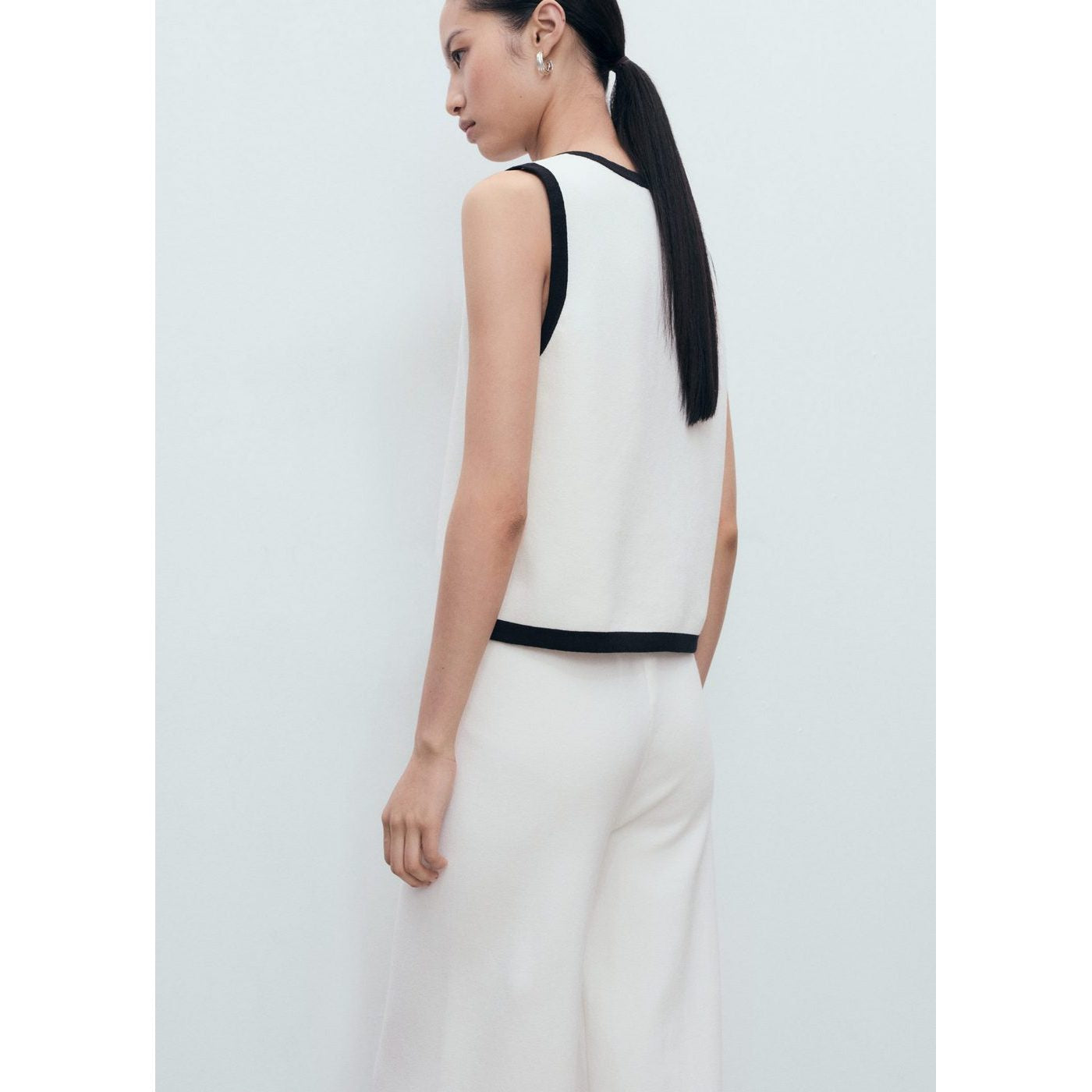 Gilet Maille Contraste