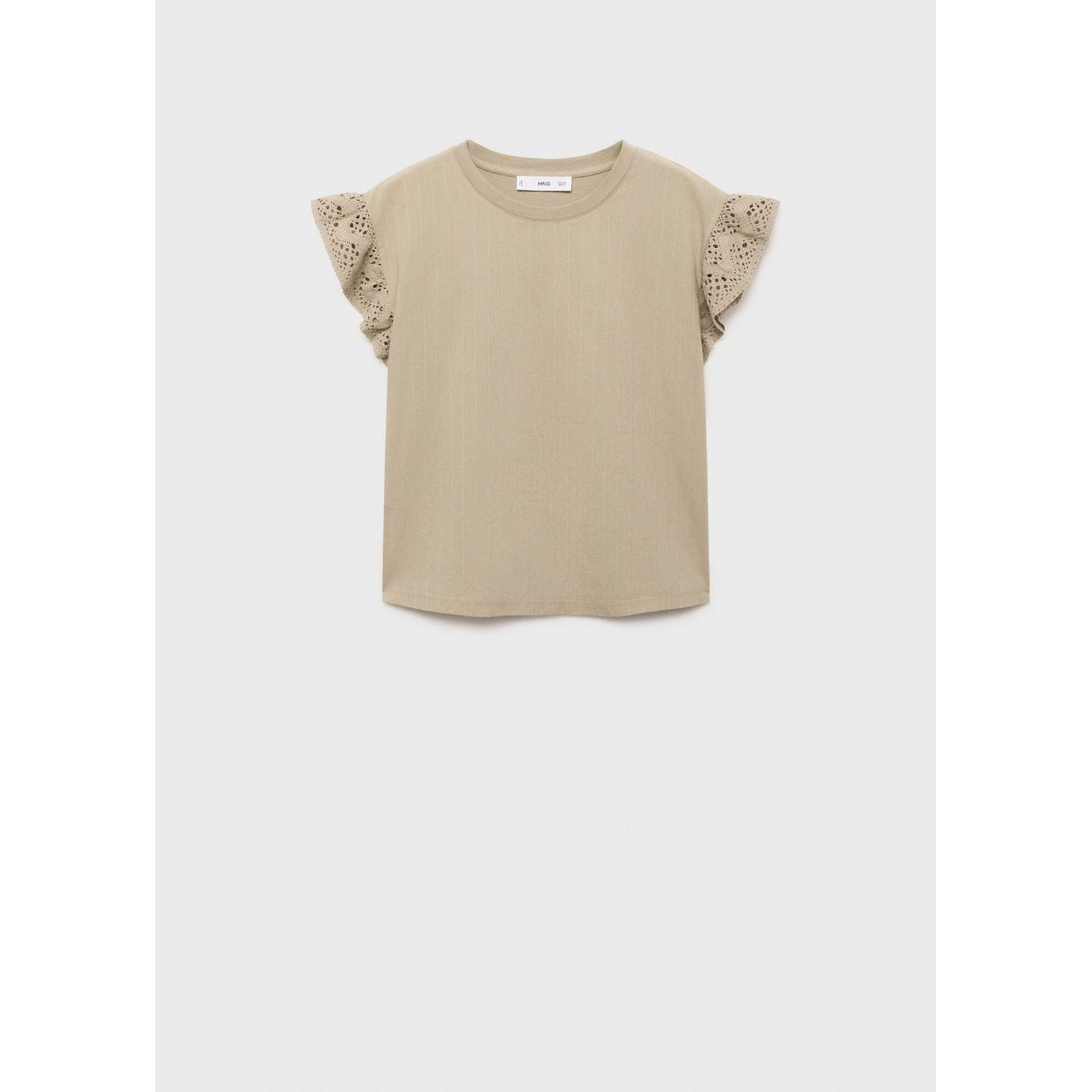 T-Shirt Manches Courtes Volant Ajouré