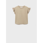 T-Shirt Manches Courtes Volant Ajouré
