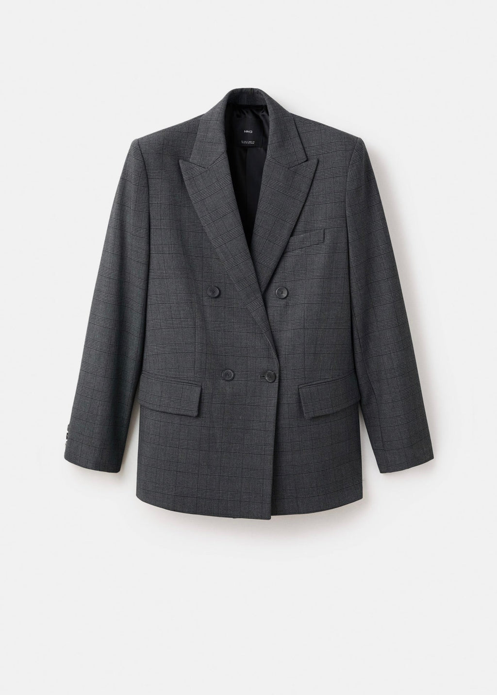 Blazer Costume À Carreaux Double Boutonnage