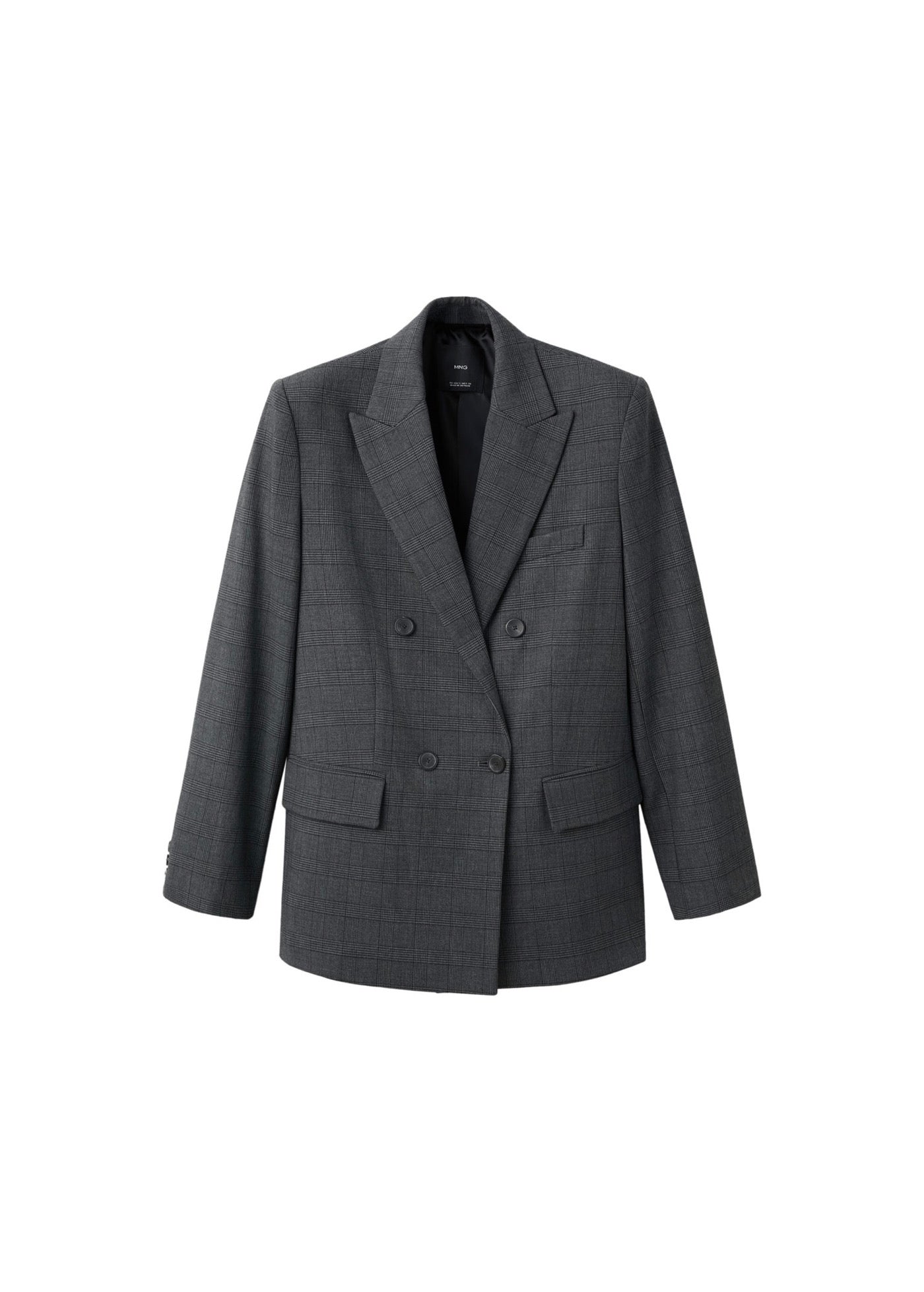 Blazer Costume À Carreaux Double Boutonnage