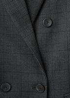 Blazer Costume À Carreaux Double Boutonnage