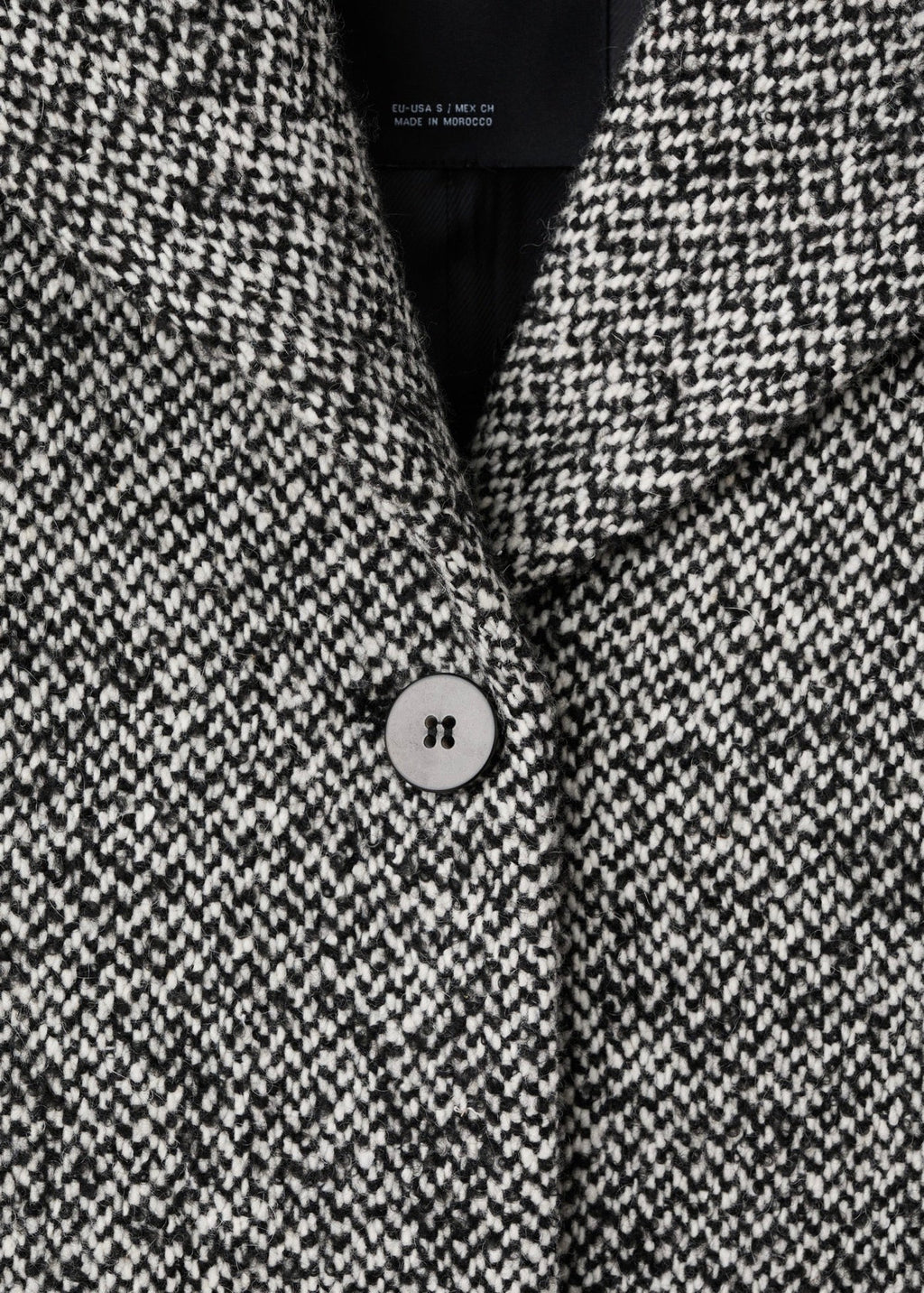 Manteau Chiné Col Fausse Fourrure