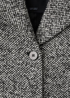 Manteau Chiné Col Fausse Fourrure