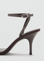 Sandales Talon Lanière Strass