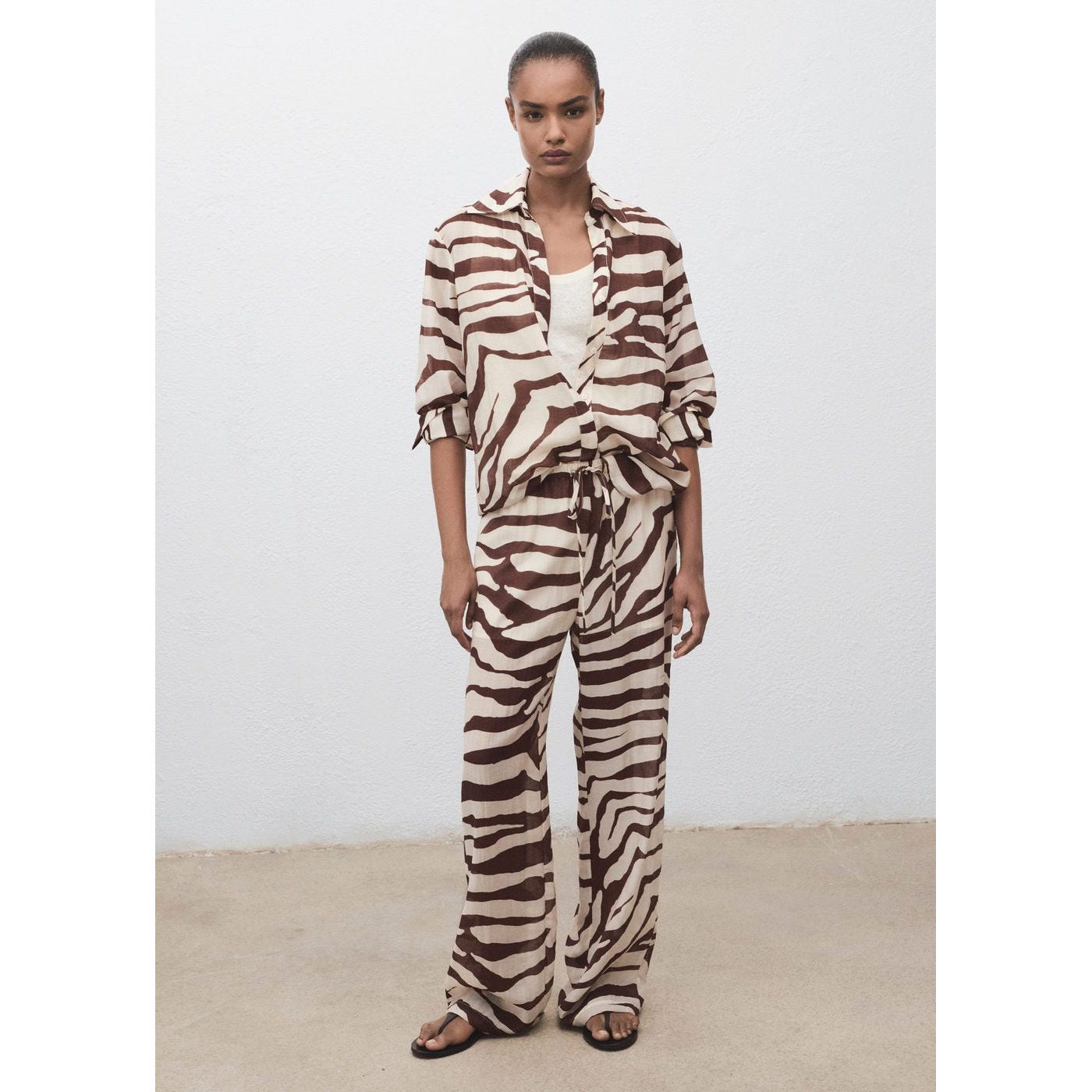Pantalon Fluide Imprimé Zèbre