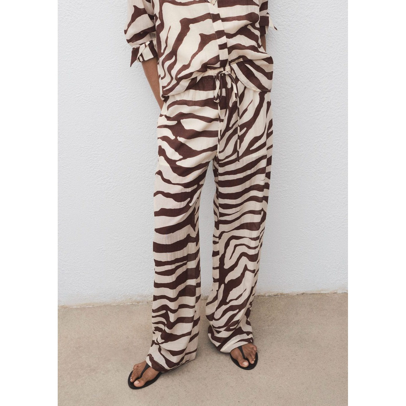 Pantalon Fluide Imprimé Zèbre