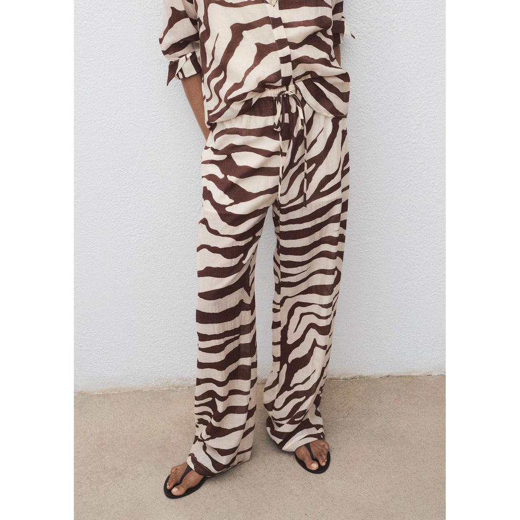 Pantalon Fluide Imprimé Zèbre