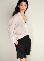 Short En Satin Bas Brodé