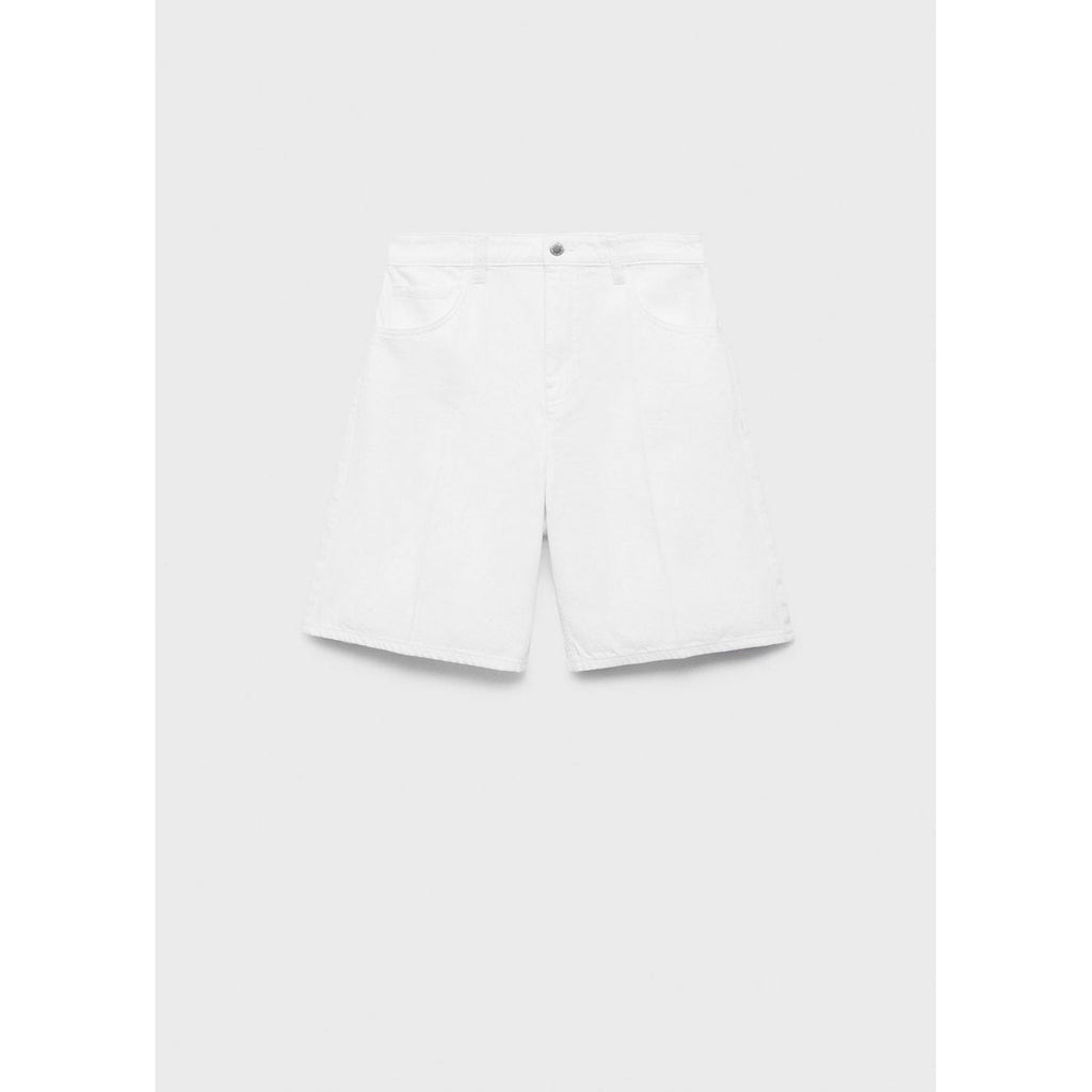 Bermuda En Jean Droit Taille Haute