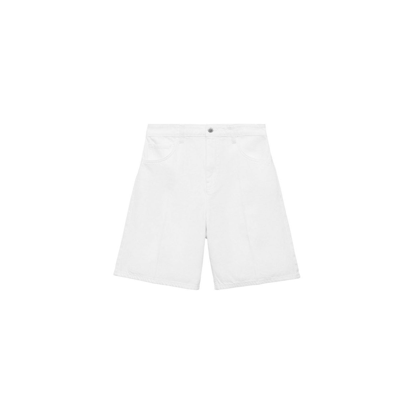 Bermuda En Jean Droit Taille Haute