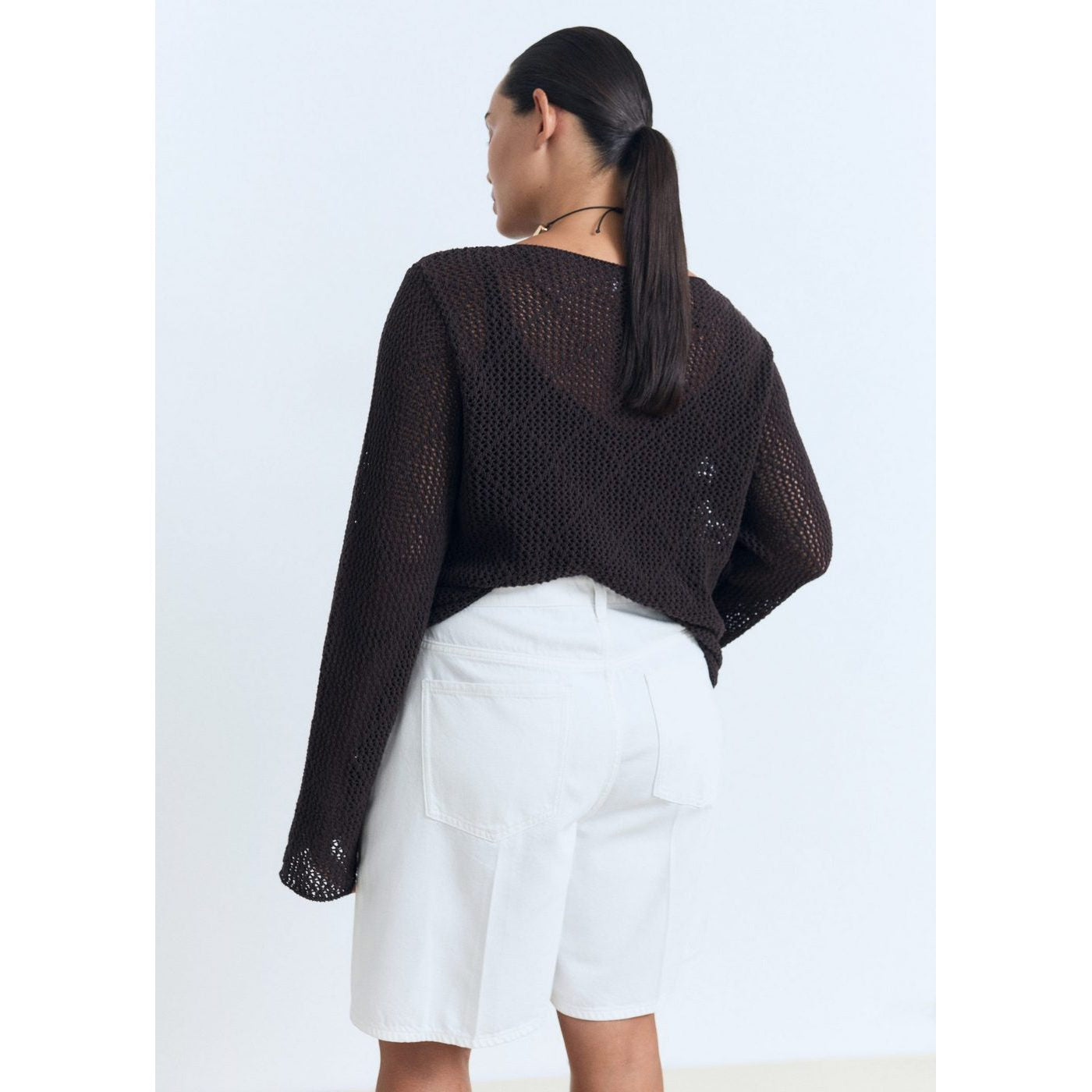 Bermuda En Jean Droit Taille Haute