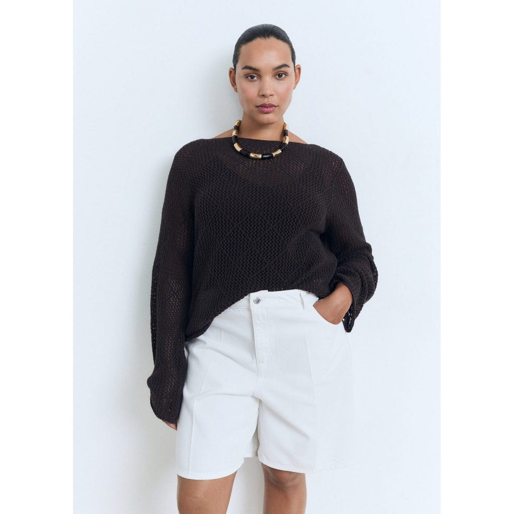 Bermuda En Jean Droit Taille Haute
