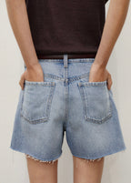 Short En Jean Bas Effiloché