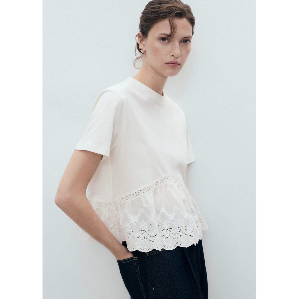 T-Shirt Volant Brodé