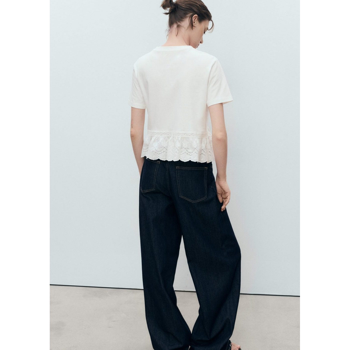 T-Shirt Volant Brodé