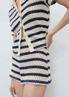 Short En Crochet À Rayures