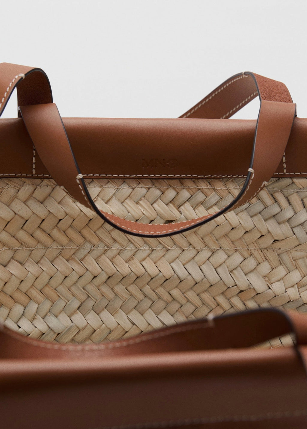 Grand Sac Cabas En Fibre Naturelle Anse Cuir