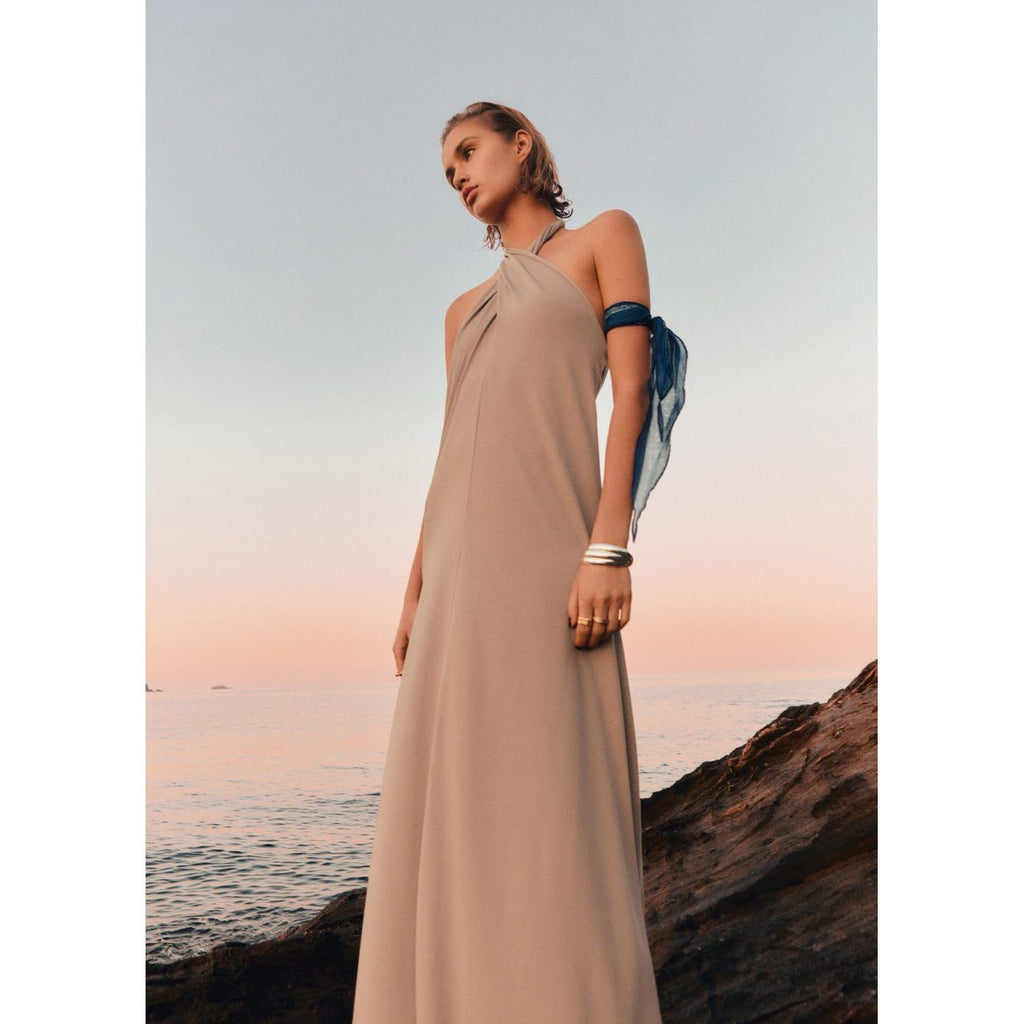 Robe Longue À Emmanchures Américaines Croisées