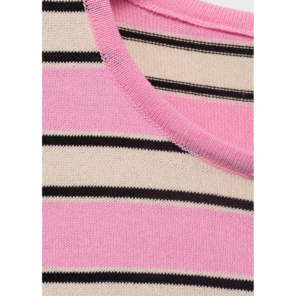 Pull À Manches Courtes À Rayures Combinées