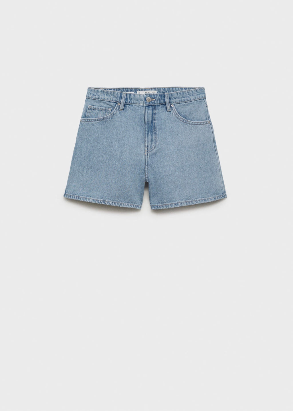 Short En Jean Droit Taille Haute