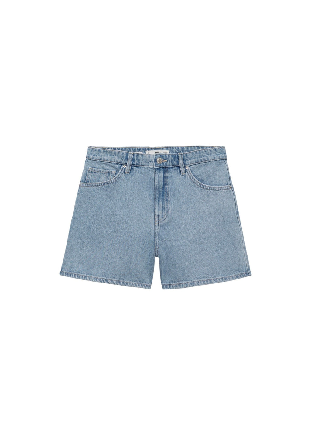 Short En Jean Droit Taille Haute