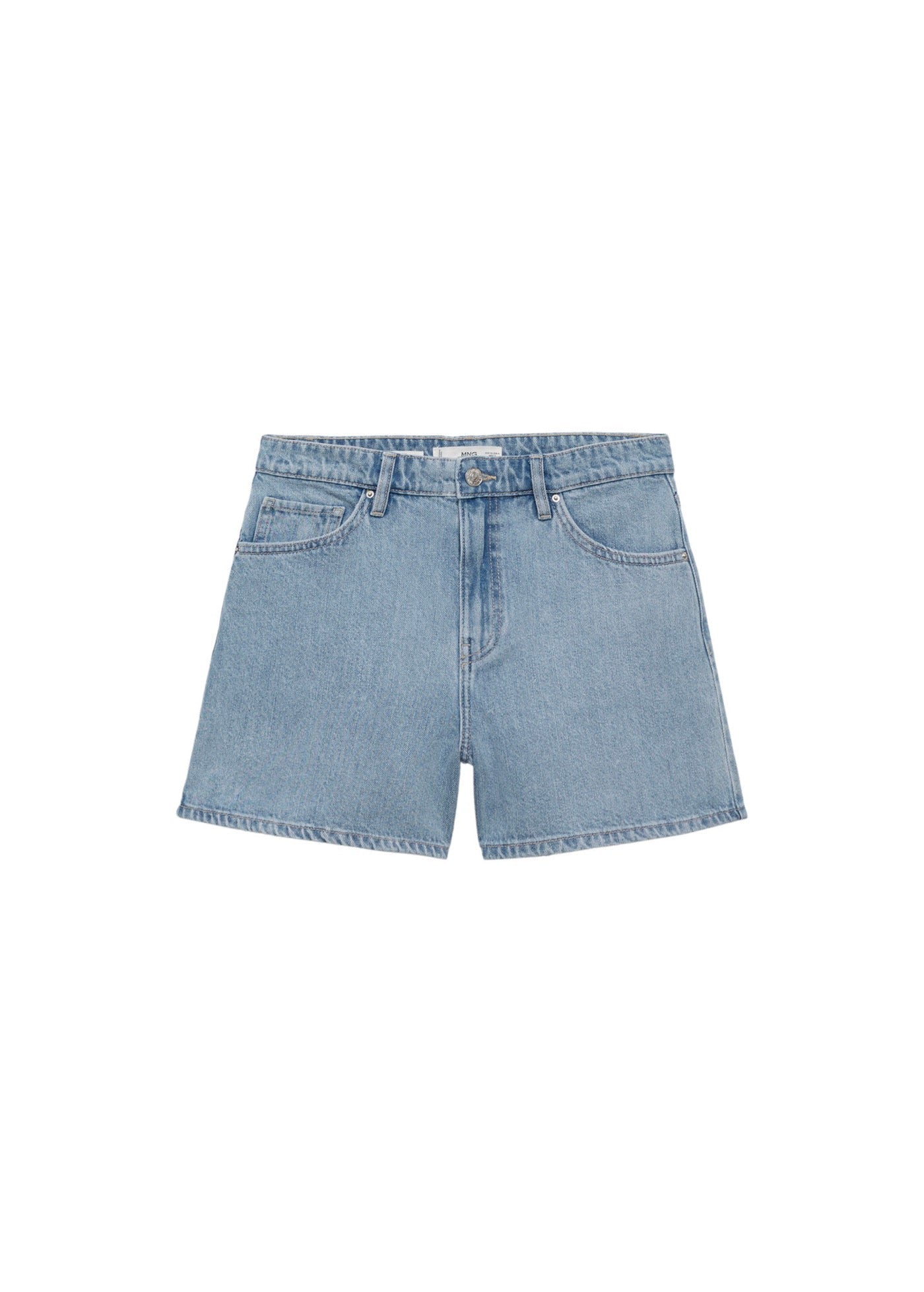 Short En Jean Droit Taille Haute
