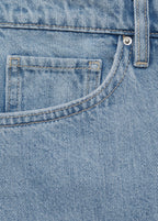 Short En Jean Droit Taille Haute
