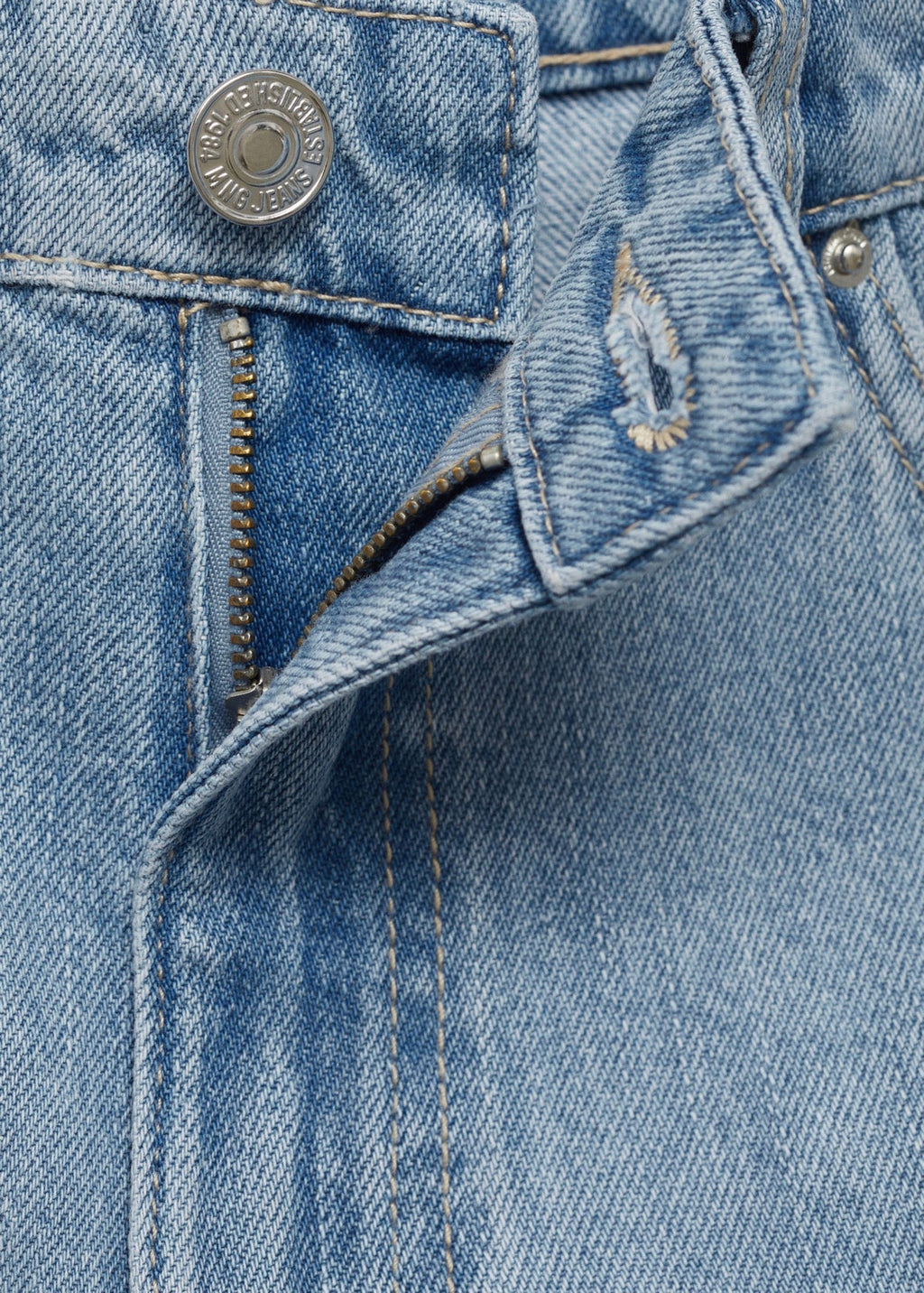 Short En Jean Droit Taille Haute