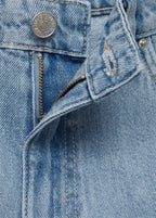 Short En Jean Droit Taille Haute