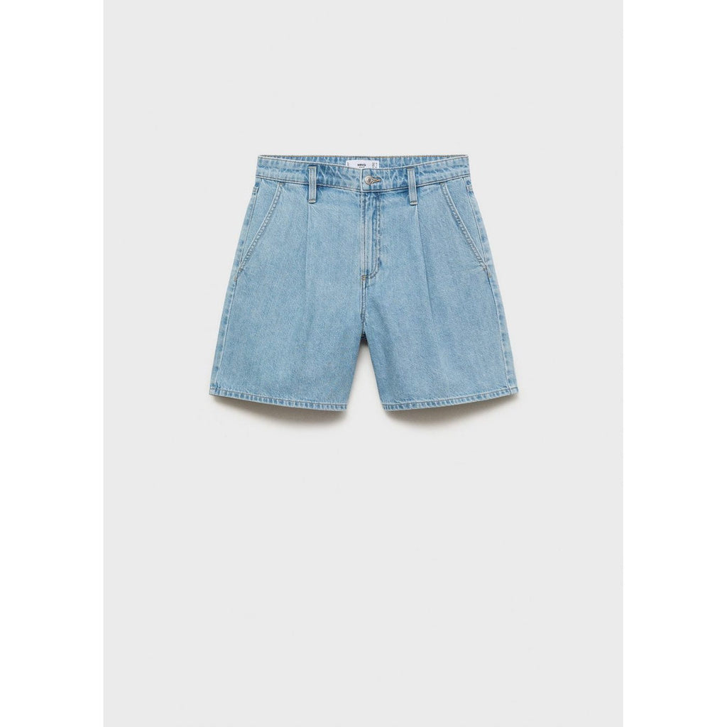 Bermuda En Jean Taille Normale À Pinces