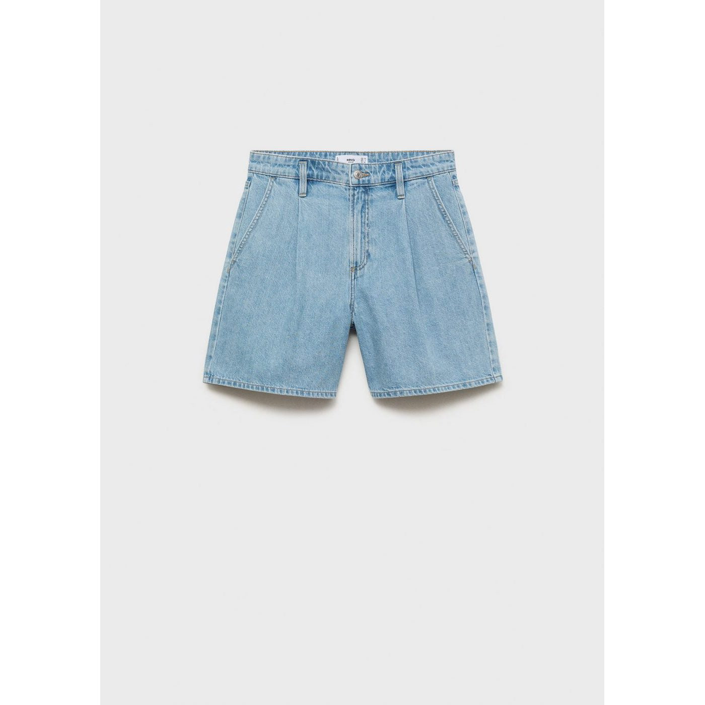 Bermuda En Jean Taille Normale À Pinces