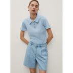 Bermuda En Jean Taille Normale À Pinces