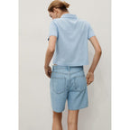 Bermuda En Jean Taille Normale À Pinces