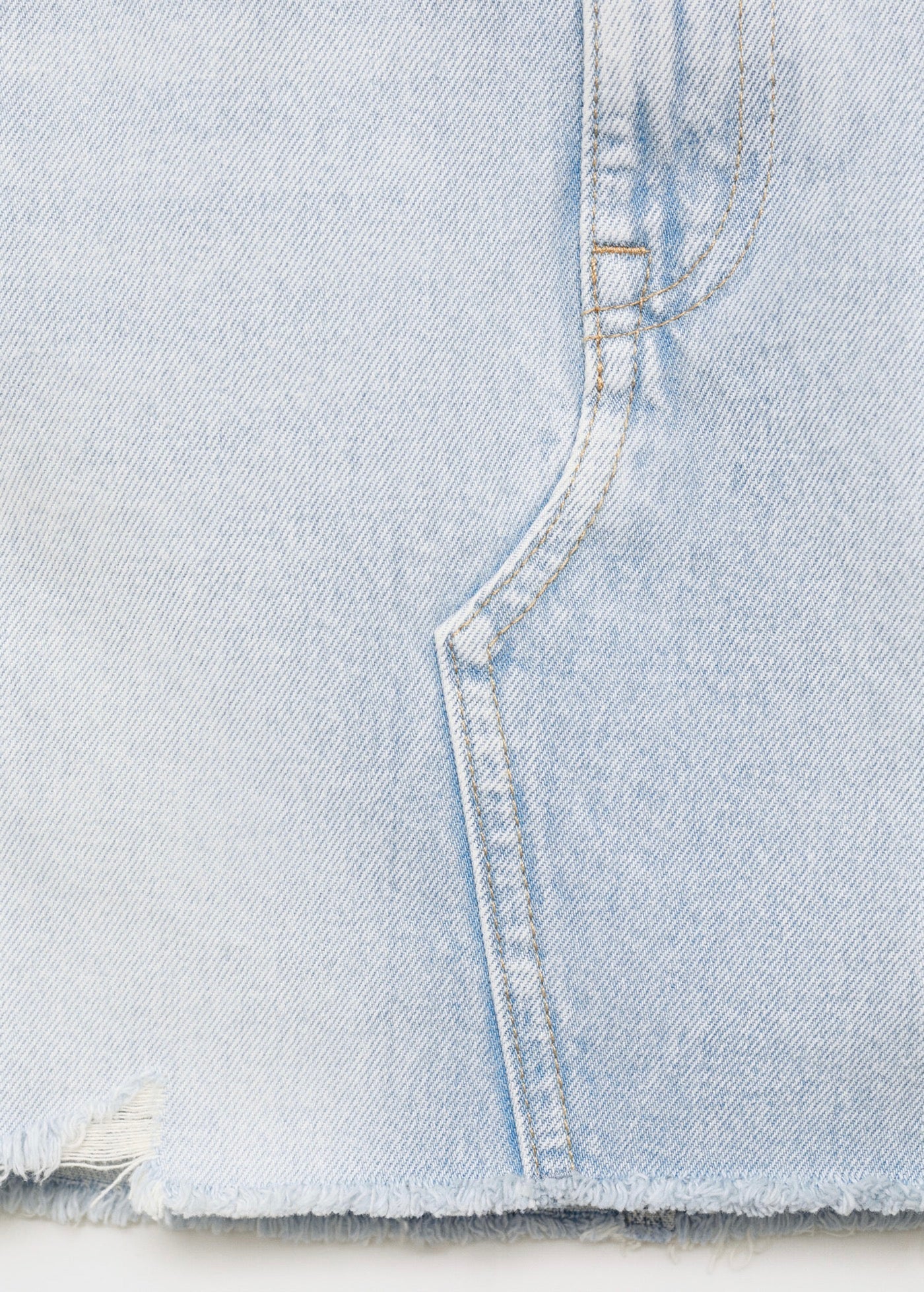 Jupe Denim Bas Effiloché