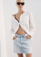 Jupe Denim Bas Effiloché