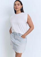 Jupe Denim Bas Effiloché