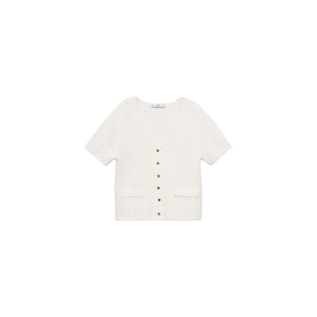 Cardigan En Maille Bouclée Manches Courtes