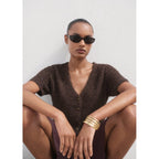 Cardigan En Maille Bouclée Manches Courtes