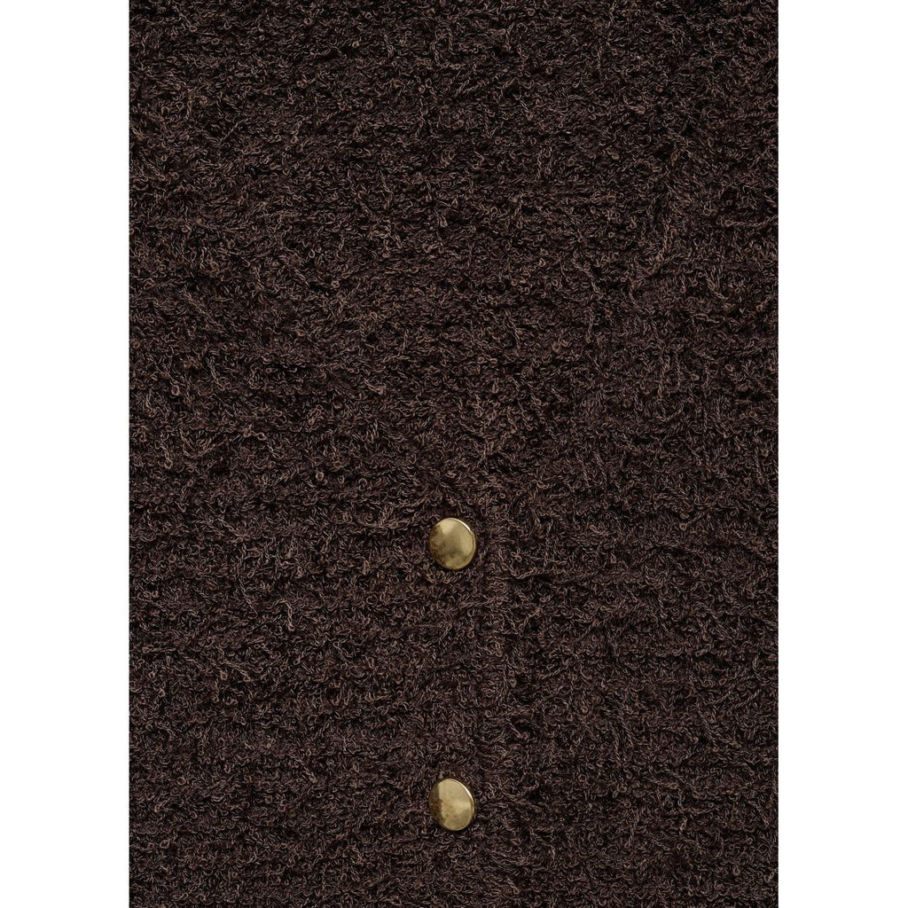 Cardigan En Maille Bouclée Manches Courtes