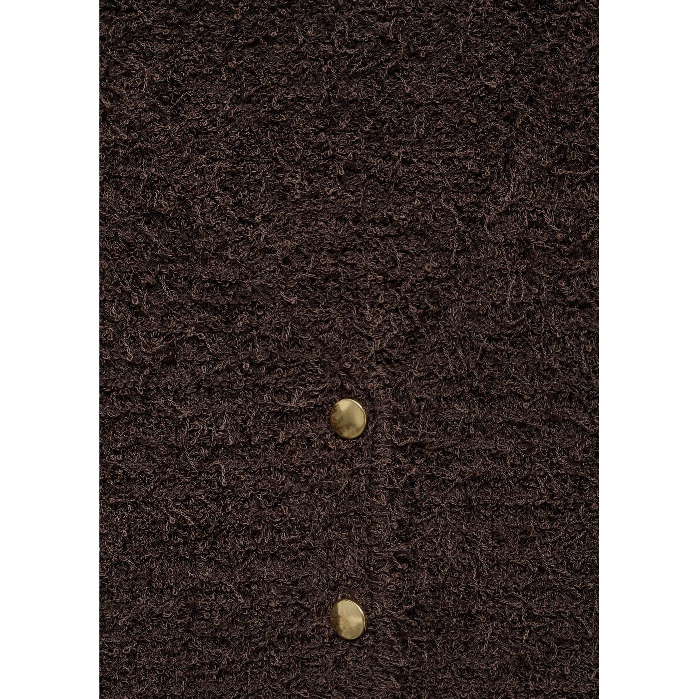 Cardigan En Maille Bouclée Manches Courtes