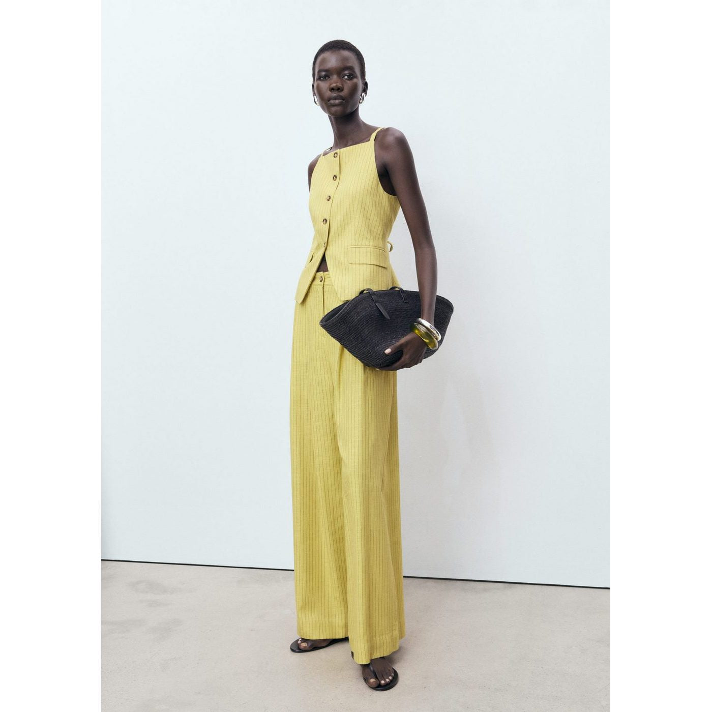 Pantalon Costume Droit Rayures