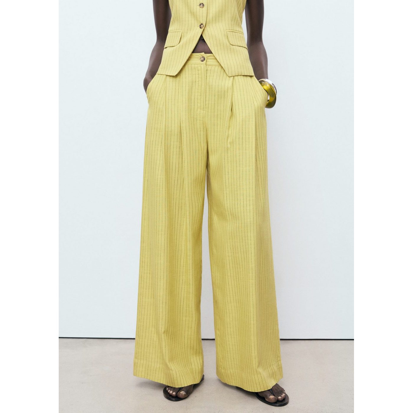 Pantalon Costume Droit Rayures