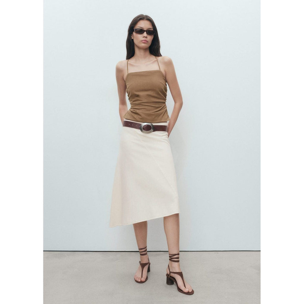 Jupe Midi Coton Asymétrique