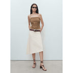 Jupe Midi Coton Asymétrique